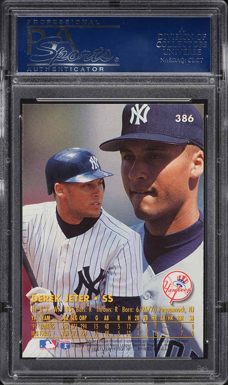 1996 Ultra Derek Jeter ROOKIE #386 PSA 10 GEM MINT