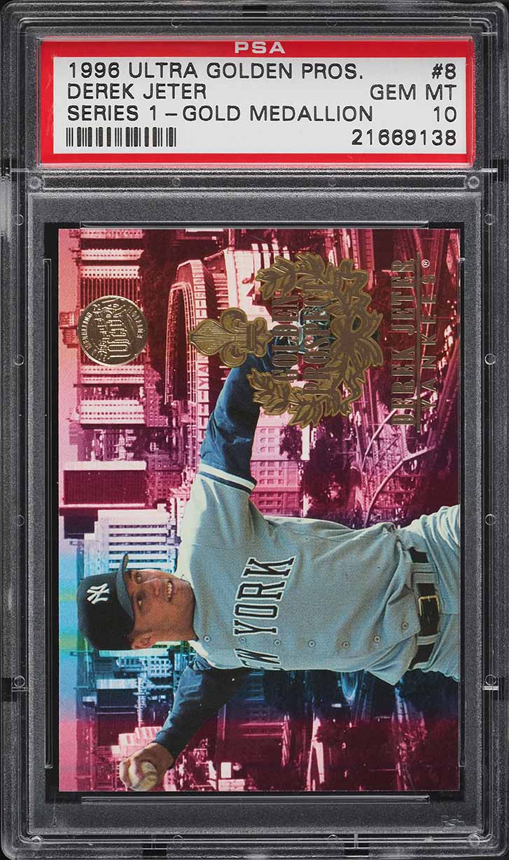 1996 Ultra Golden Prospect Series 1 Gold Medallion Derek Jeter ROOKIE #8 PSA 10