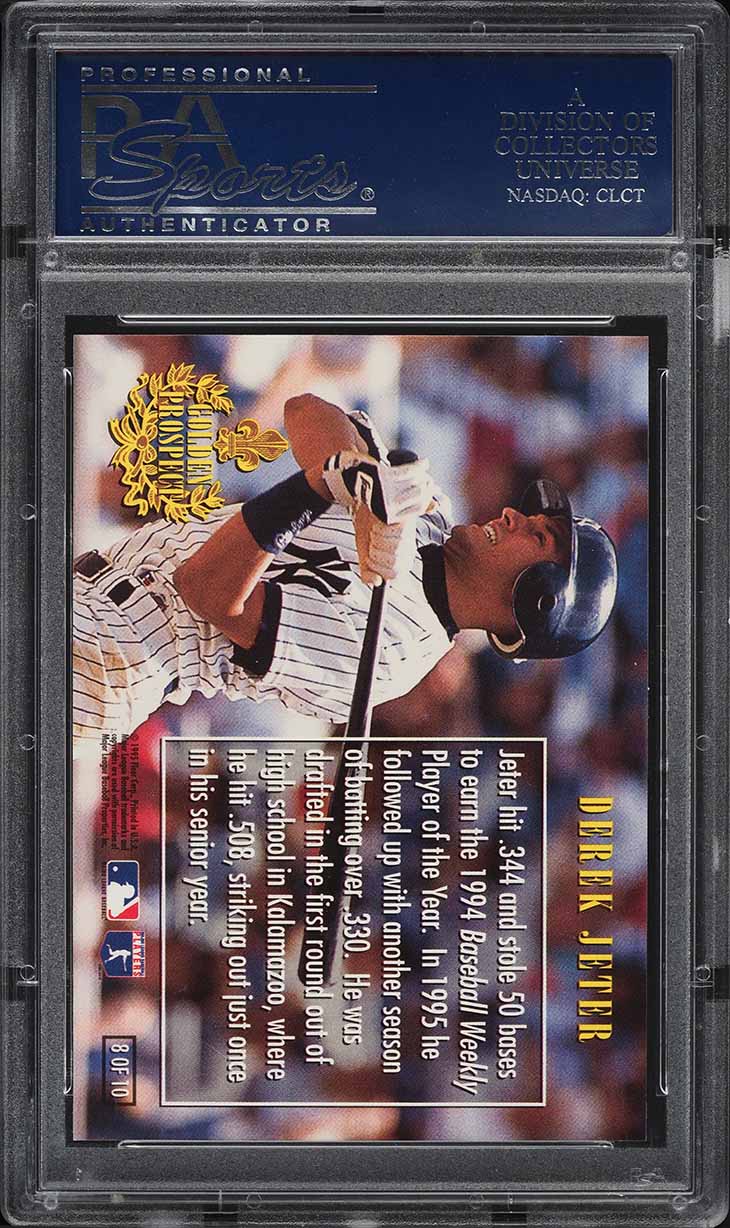 1996 Ultra Golden Prospect Series 1 Gold Medallion Derek Jeter ROOKIE #8 PSA 10