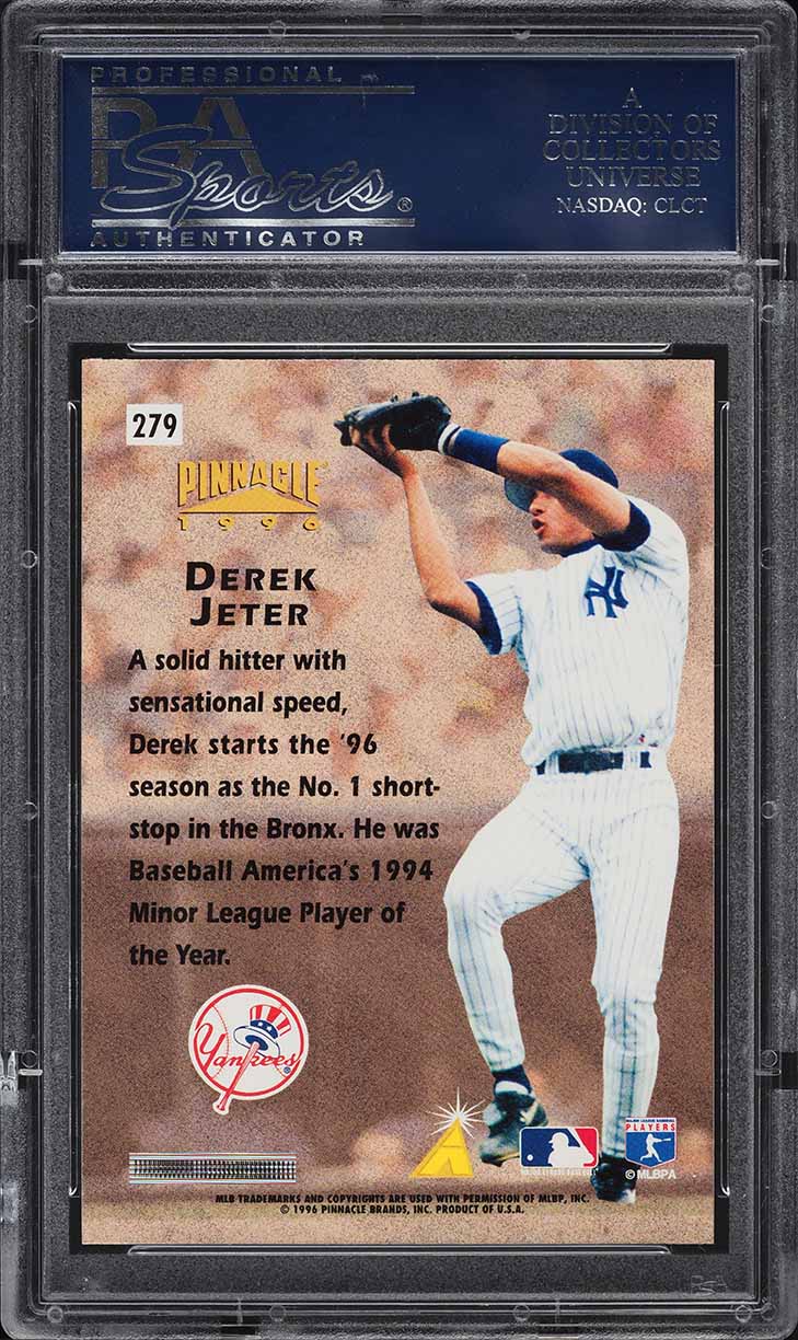 1996 Pinnacle Foil Derek Jeter ROOKIE #279 PSA 10 GEM MINT
