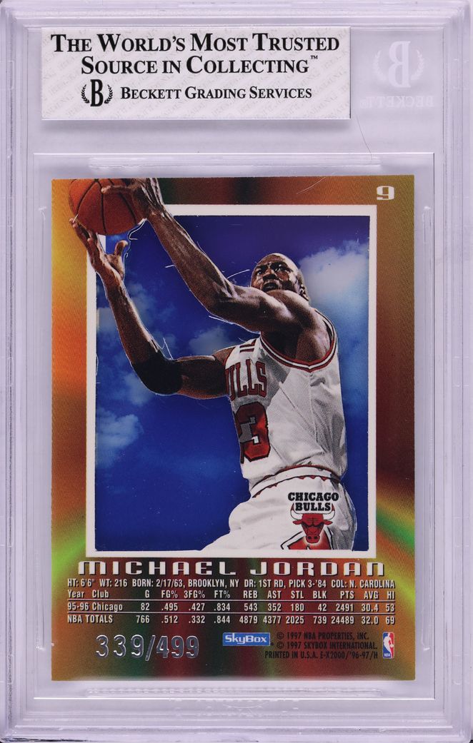 1996 Skybox E-X2000 Credentials Michael Jordan /499 #9 BGS 8 NM-MT
