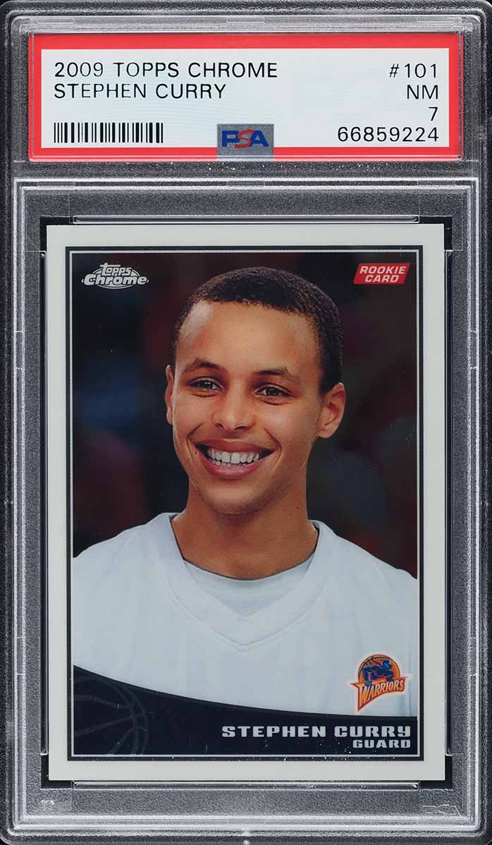 2009 Topps Chrome Stephen Curry ROOKIE /999 #101 PSA 7 NRMT