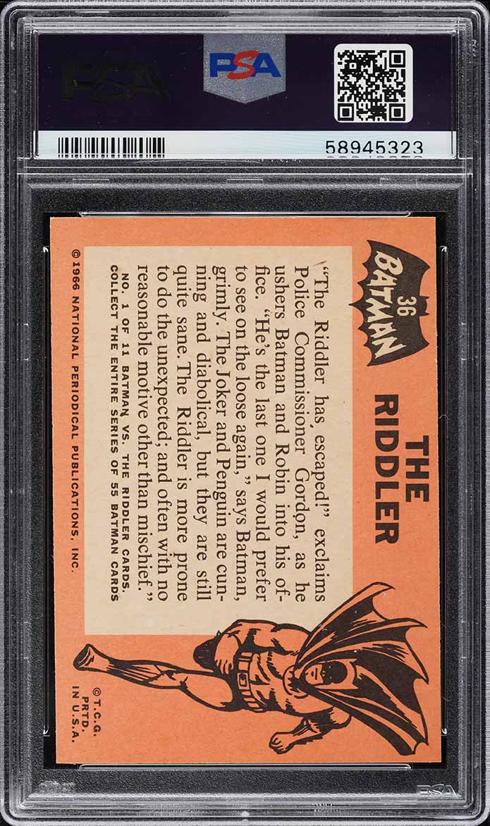 1966 Topps Batman Black Bat The Riddler #36 PSA 9 MINT