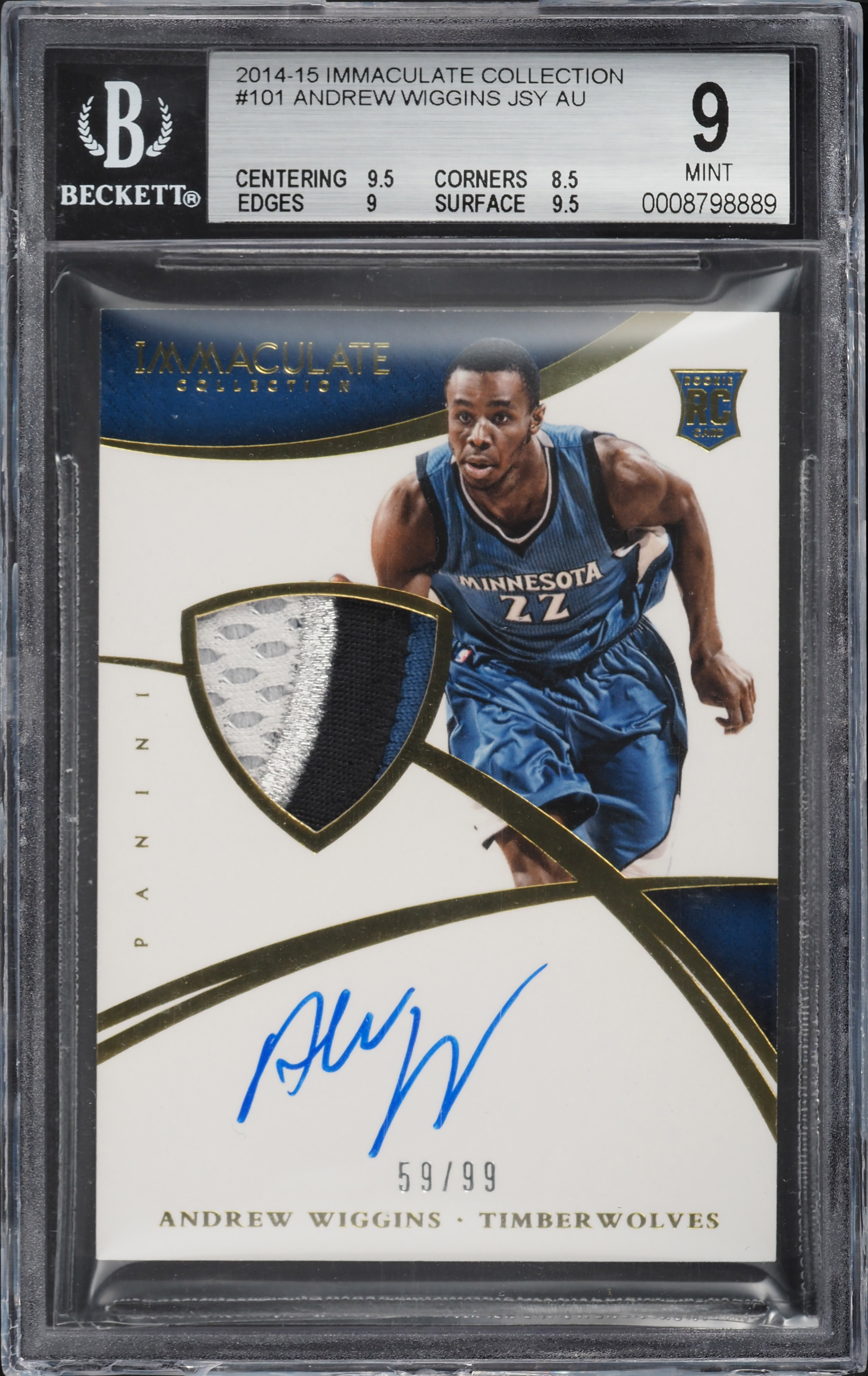 2014 Immaculate Collection Andrew Wiggins ROOKIE PATCH AUTO /99