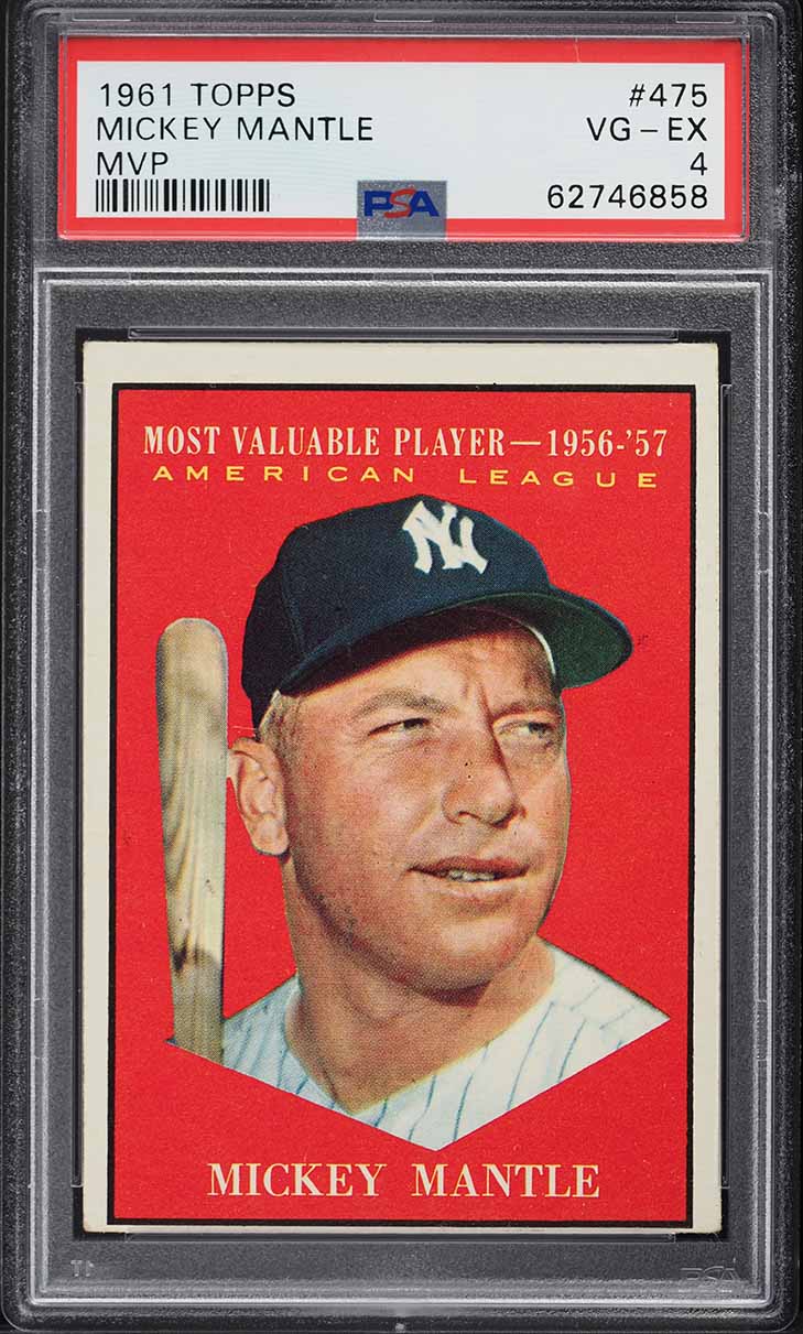 1961 Topps Mickey Mantle MVP #475 PSA 4 VGEX