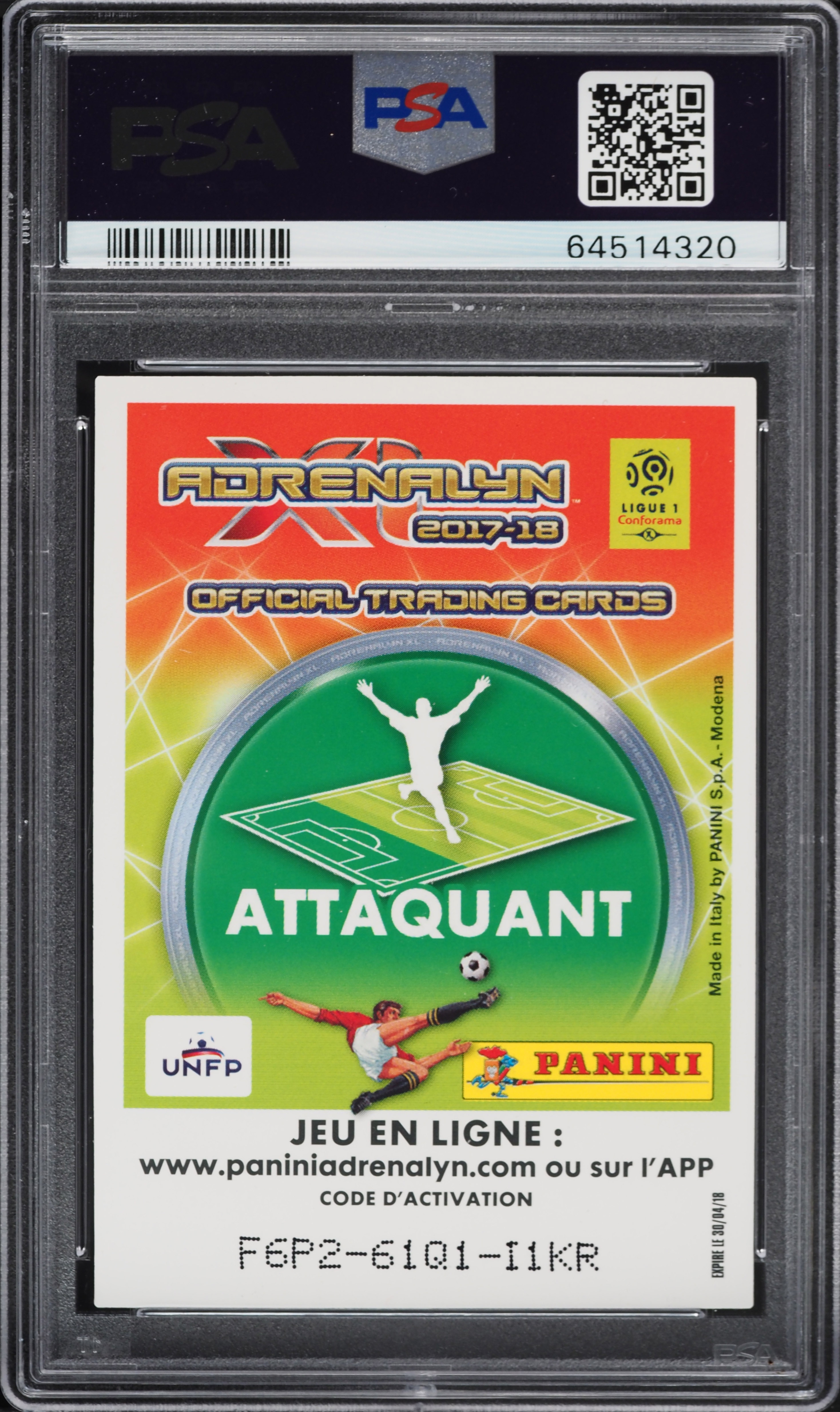 2017 Panini Adrenalyn XL Kylian Mbappe ROOKIE #455 PSA 9 MINT on