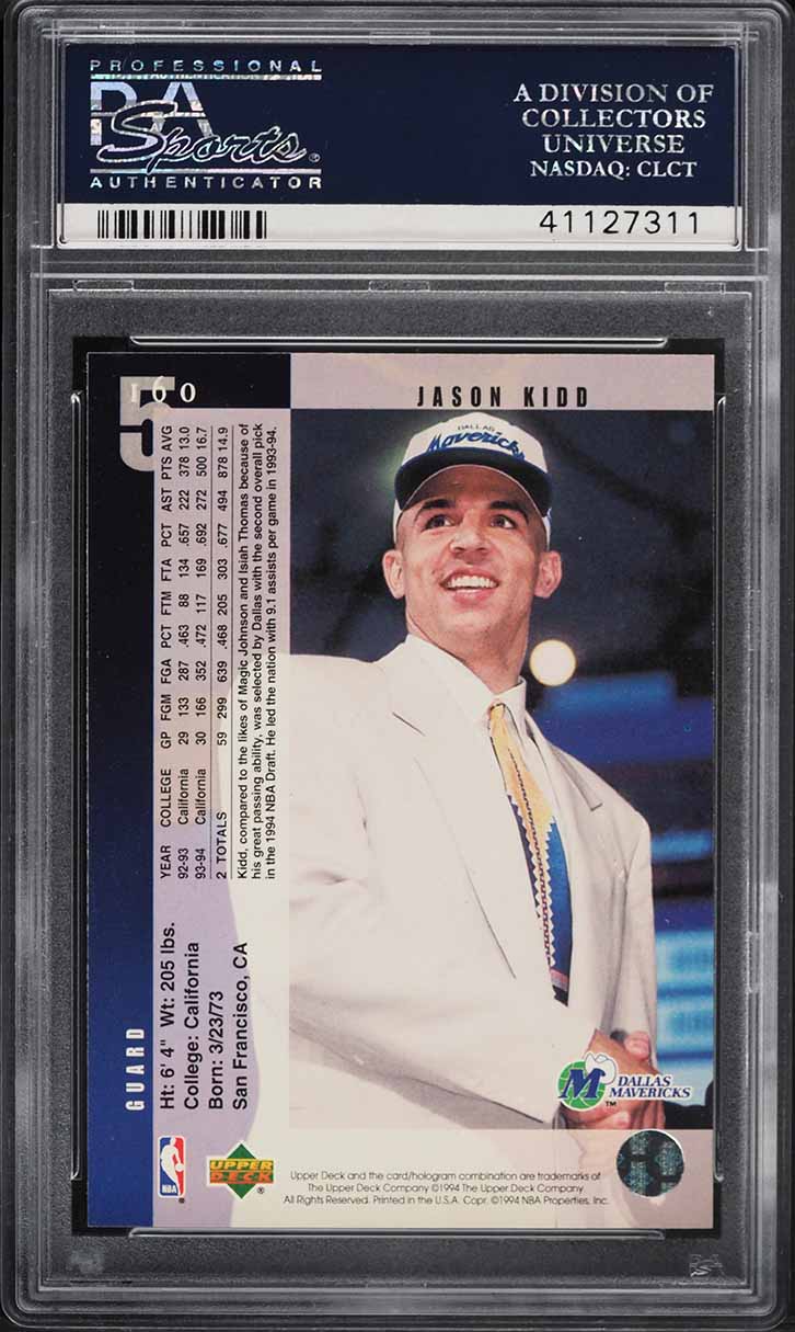 1994 Upper Deck Basketball Jason Kidd ROOKIE #160 PSA 10 GEM MINT