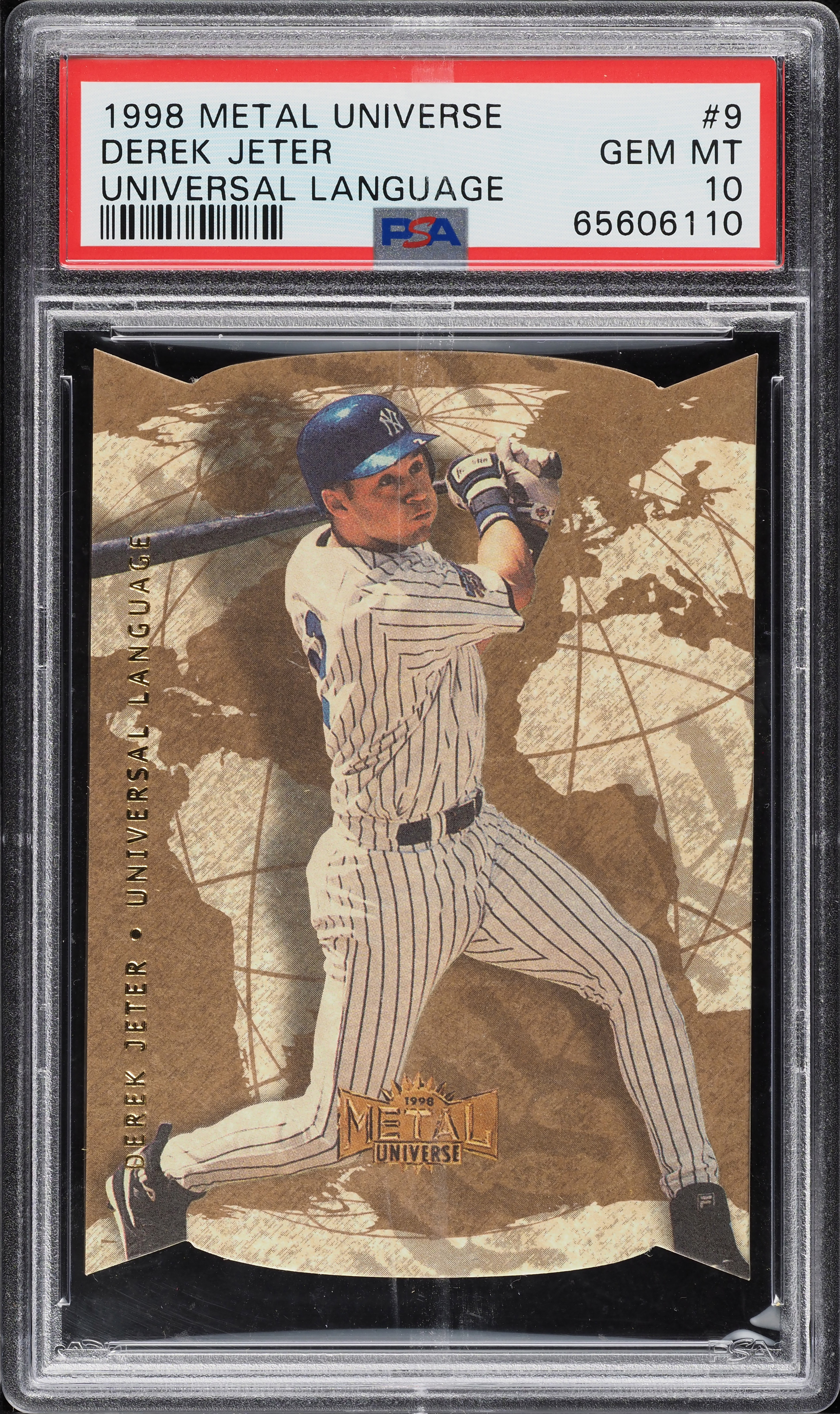 1998 Metal Universe Universal Language Die-Cut Derek Jeter #9 PSA