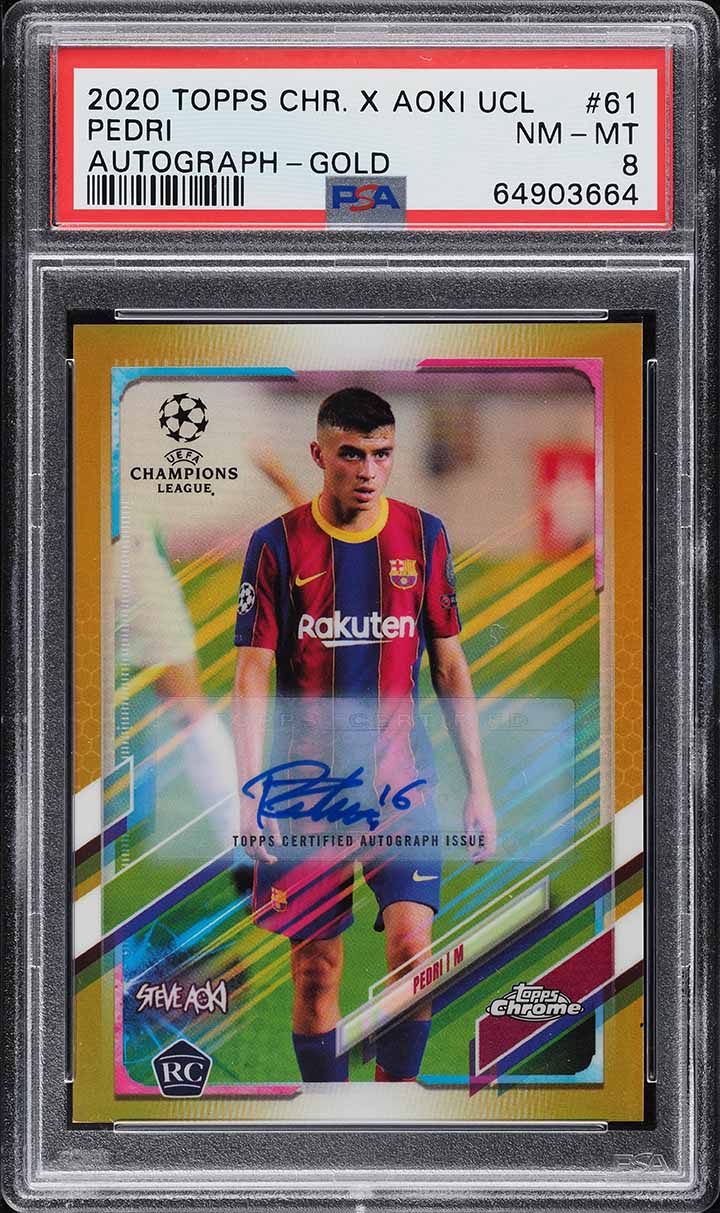 2020 Topps Chrome X Steve Aoki UEFA Gold Pedri ROOKIE AUTO /50 #61 