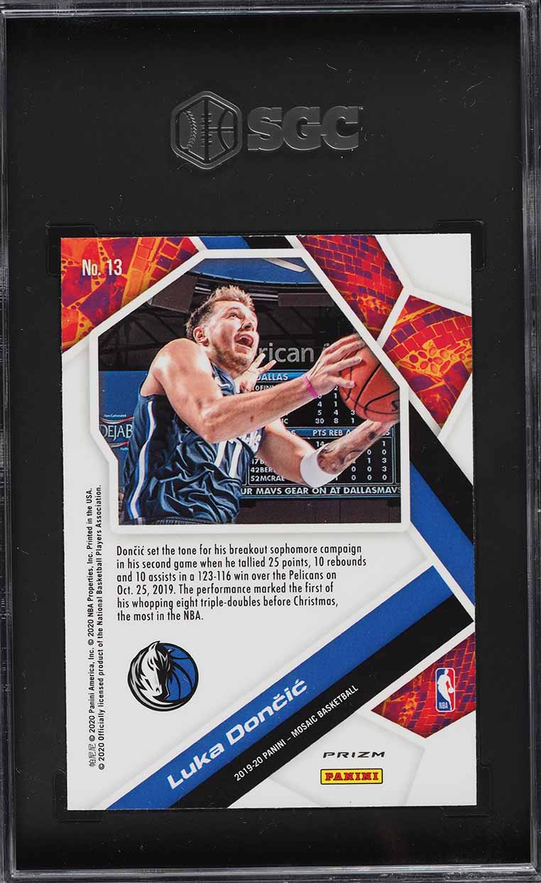 2019 Panini Mosaic Will To Win Green Luka Doncic #13 SGC 10 GEM MINT