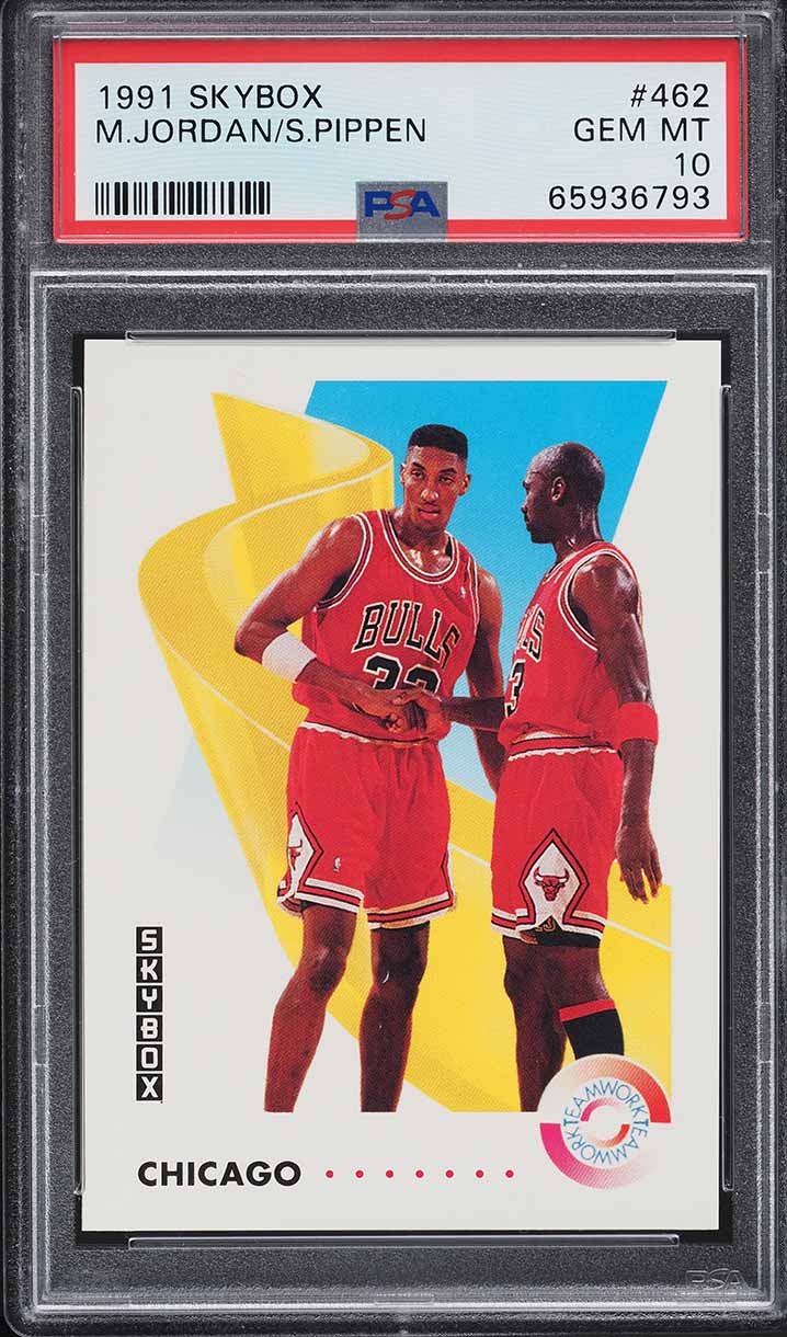 1991 Skybox Basketball Michael Jordan & Scottie Pippen #462 PSA 10 GEM MINT