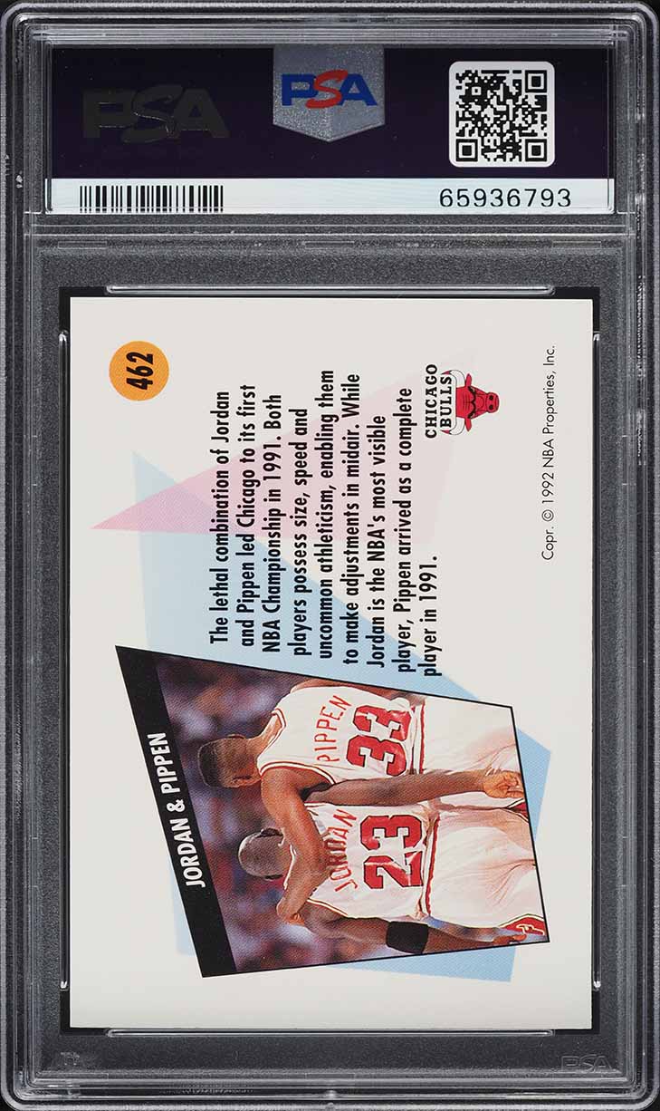 1991 Skybox Basketball Michael Jordan & Scottie Pippen #462 PSA 10 GEM MINT