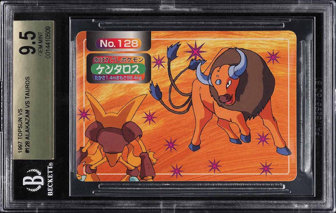 1997 Pokemon Japanese Topsun Vs Alakazam Vs Tauros #128 BGS 9.5 GEM MINT
