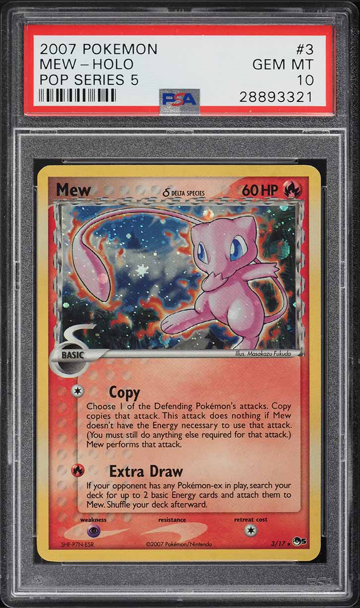 2007 Pokemon Pop Series 5 Inverted Back Holo Mew #3 PSA 10 GEM MINT