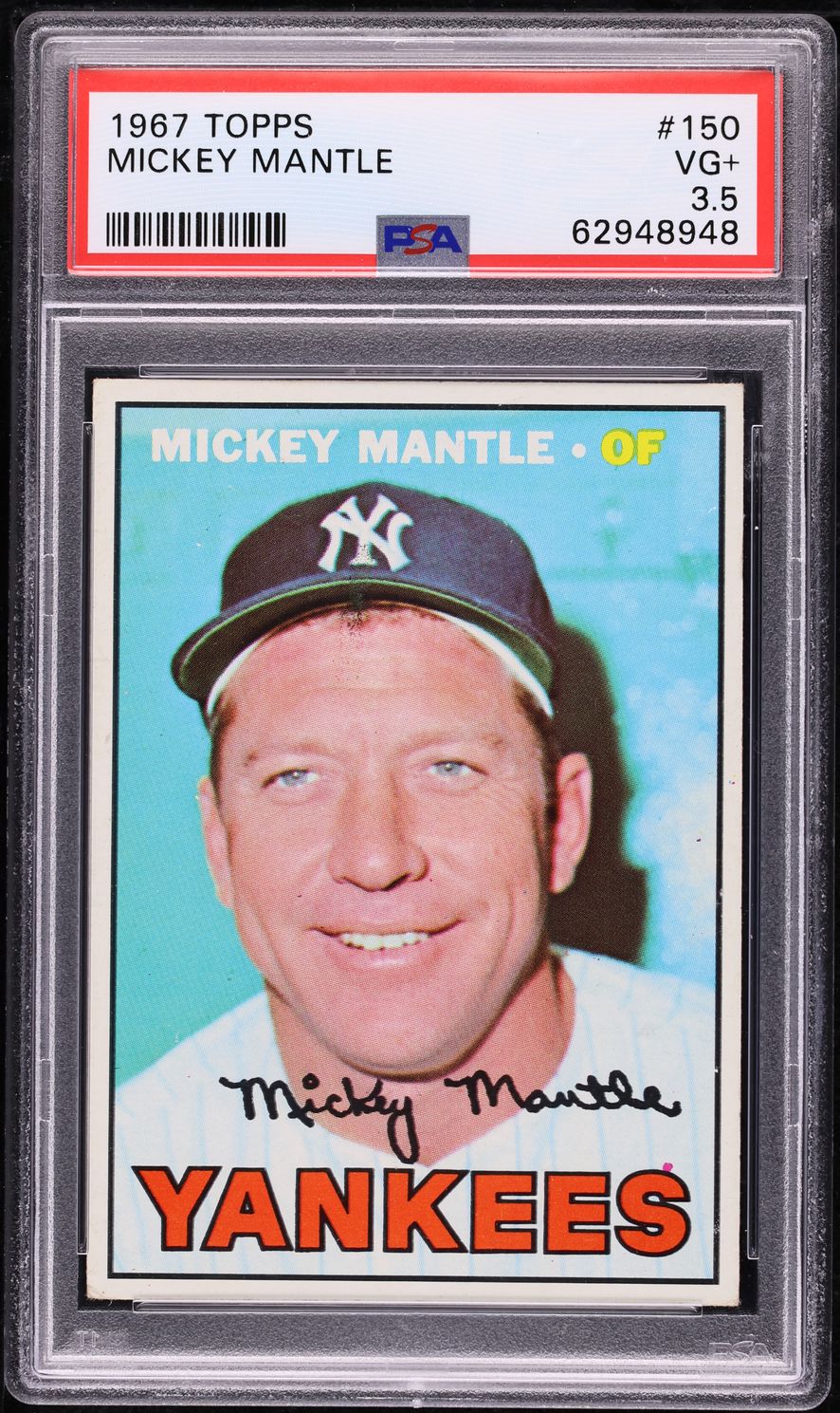 1967 Topps Mickey Mantle #150 PSA 3.5 VG+