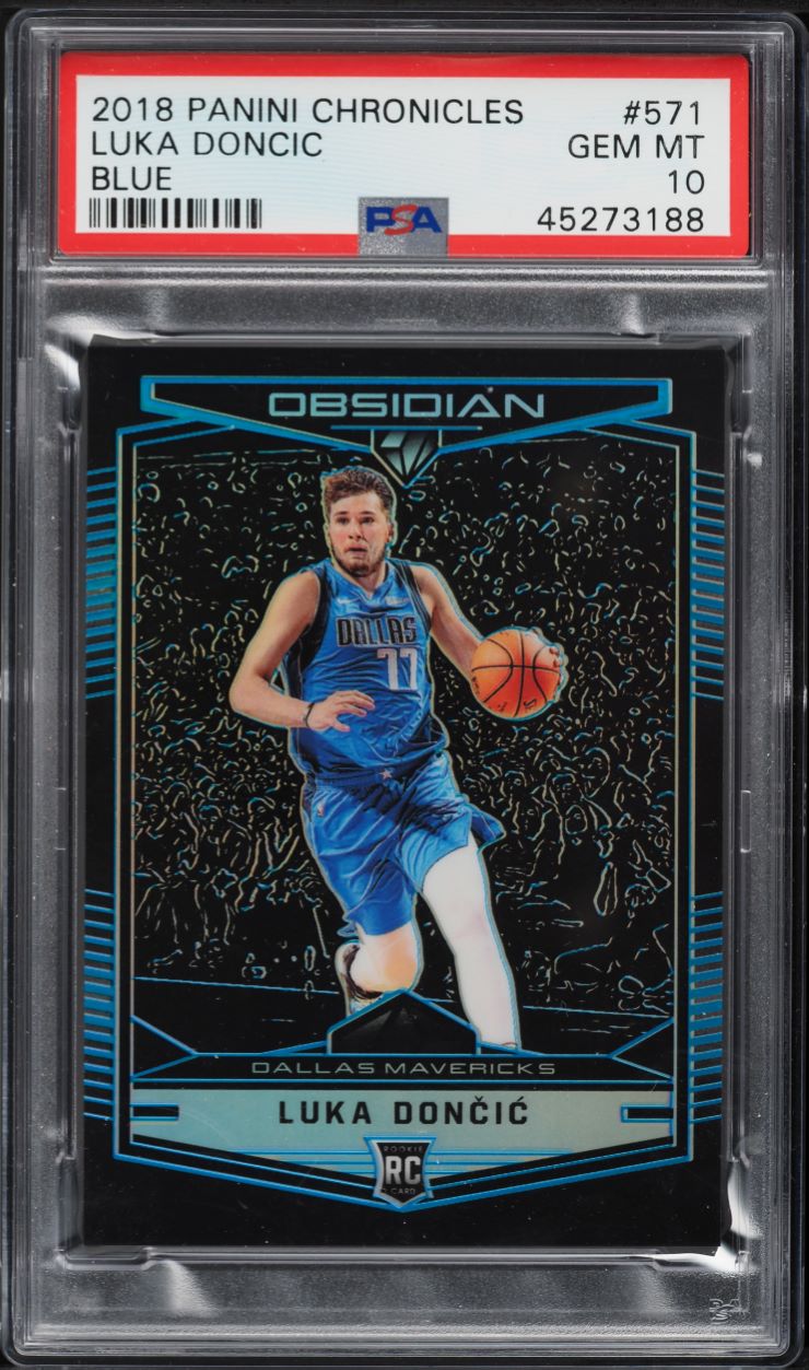2018 Chronicles Luka Doncic Obsidian Preview Blue /99 #571 PSA 10 2018 Chronicles Luka Doncic Obsidian Preview Blue /99 #571 PSA 10
