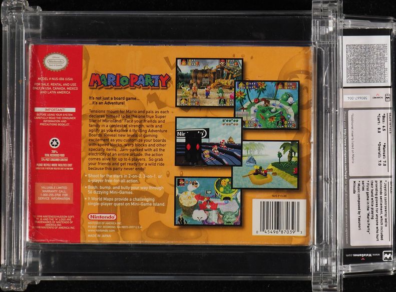 Mario Party (Nintendo 64 N64) WATA 7.0 CIB Complete in Box
