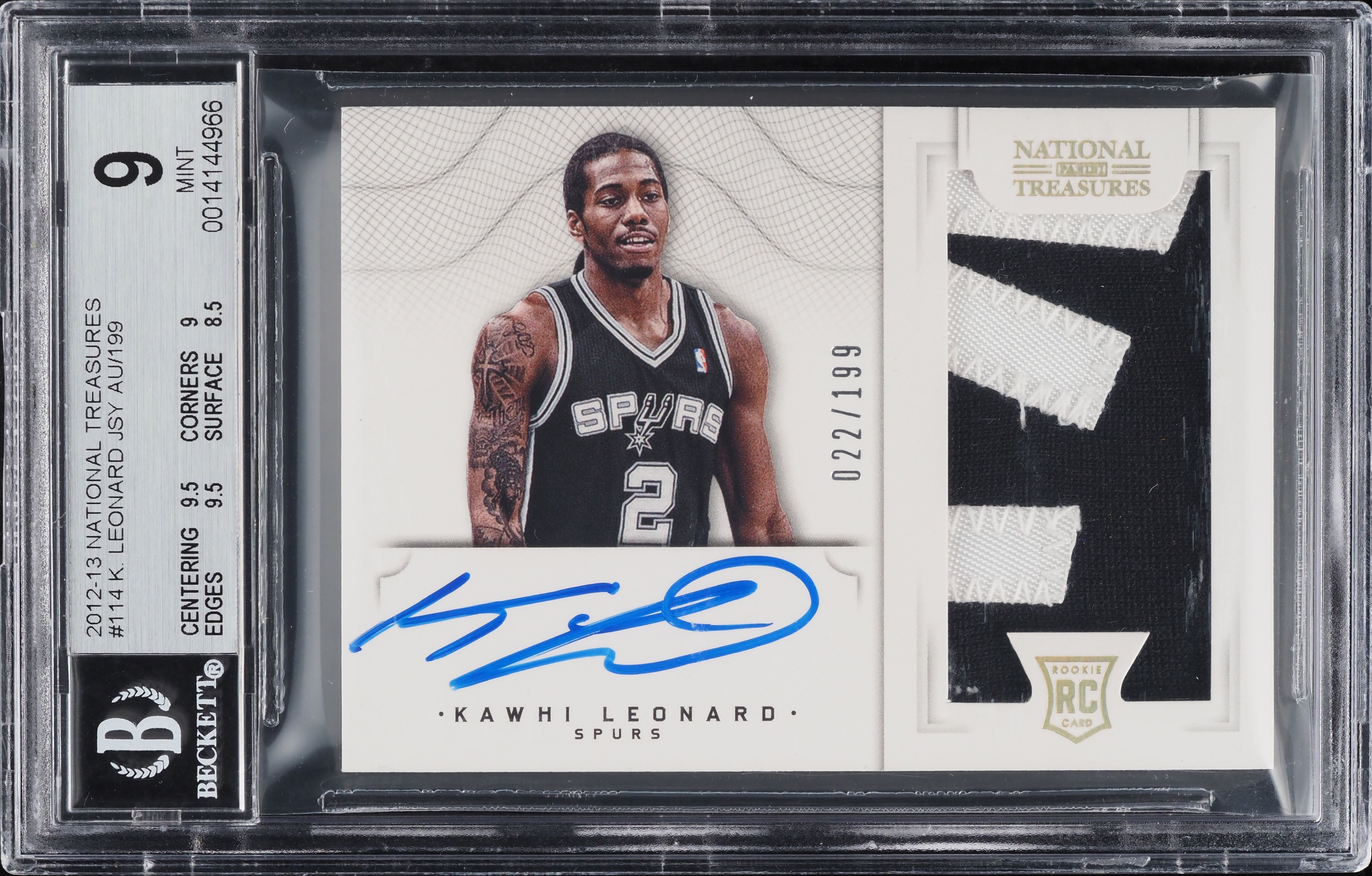 2012 National Treasures Kawhi Leonard ROOKIE PATCH AUTO /199 #114