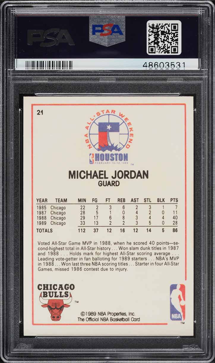 1989 Hoops Michael Jordan ALL-STAR #21 PSA 6 EXMT