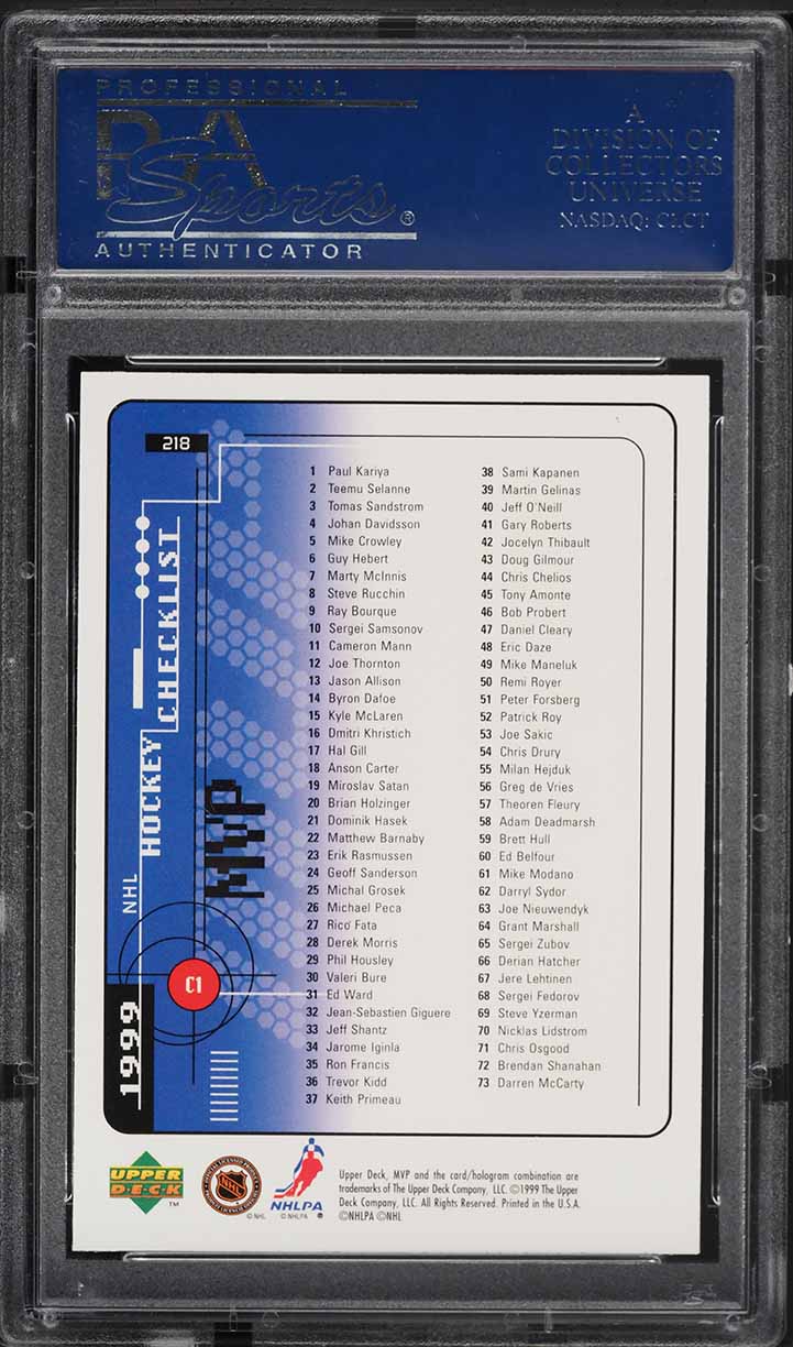 1998 Upper Deck MVP Wayne Gretzky #218 PSA 10 GEM MINT