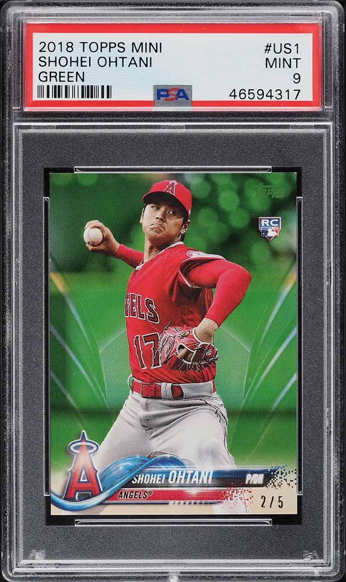 2018 Topps Mini Green Shohei Ohtani ROOKIE /5 #US1 PSA 9 MINT on