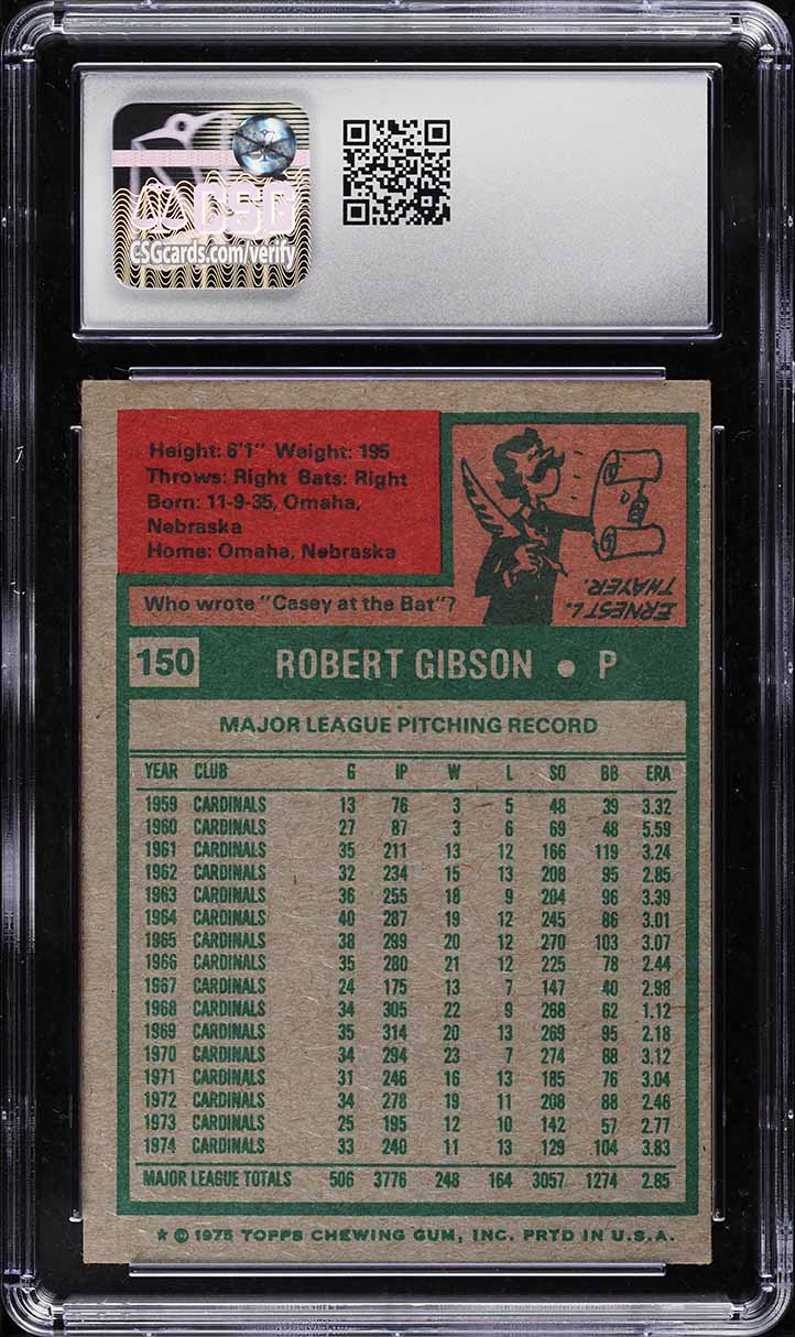 1975 Topps Bob Gibson #150 CSG 5 EX