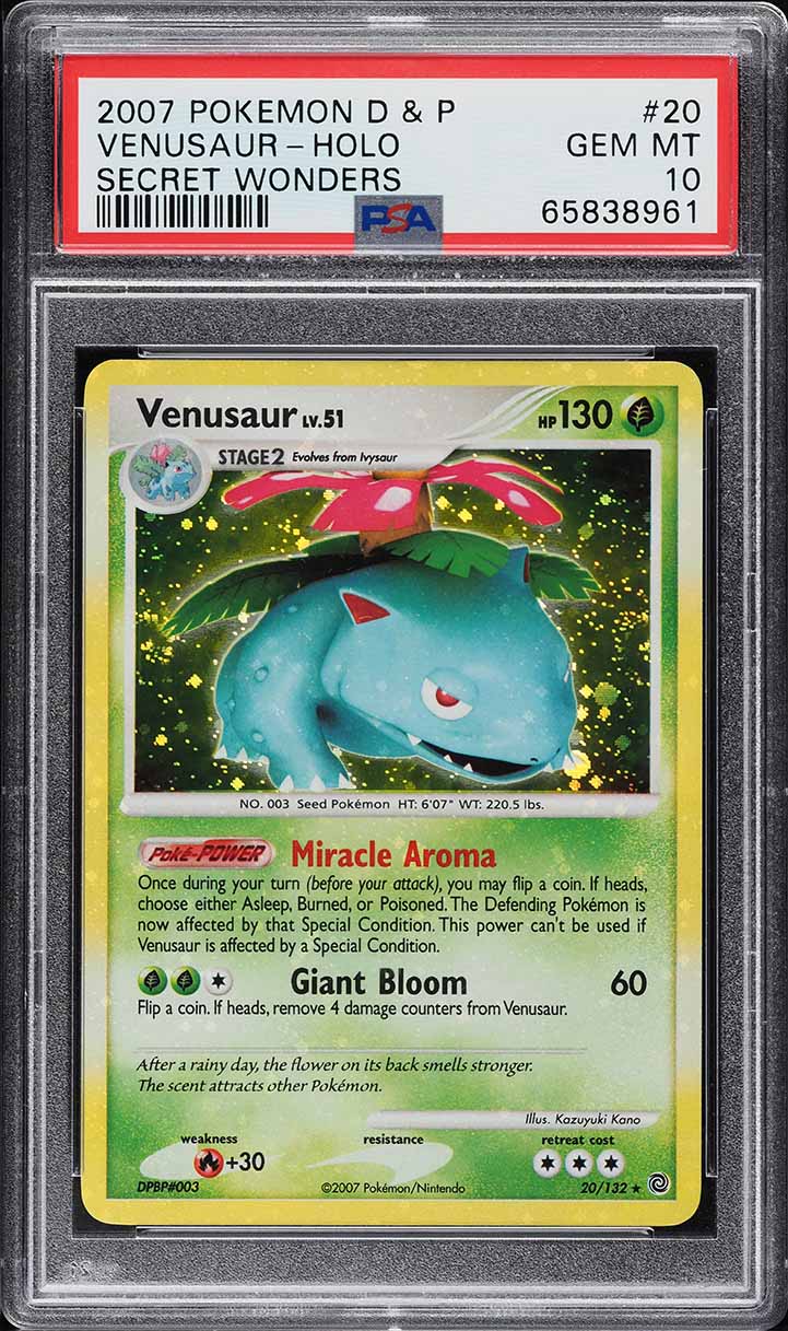 2007 Pokemon Diamond & Pearl Secret Wonders Holo Venusaur #20 PSA 10 GEM MINT
