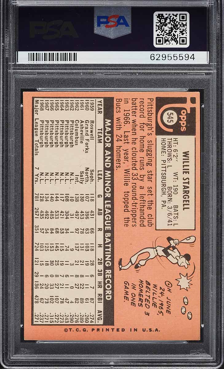 1969 Topps Willie Stargell #545 PSA 5 EX