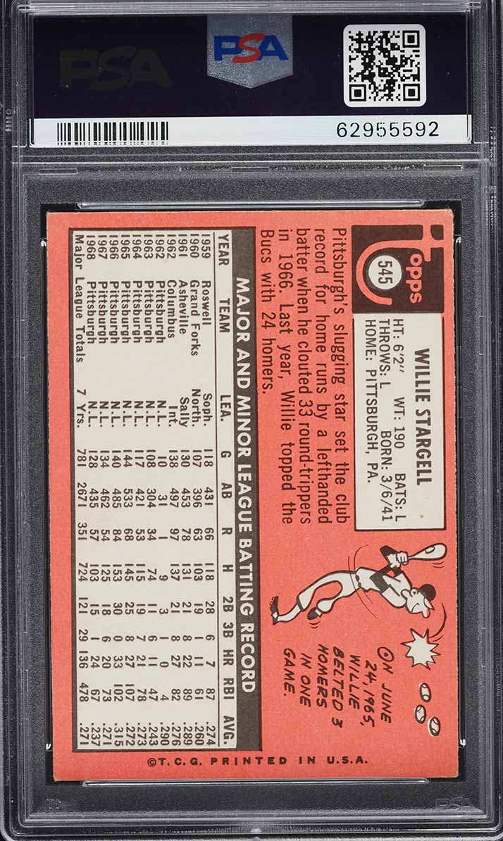 1969 Topps Willie Stargell #545 PSA 4 VGEX