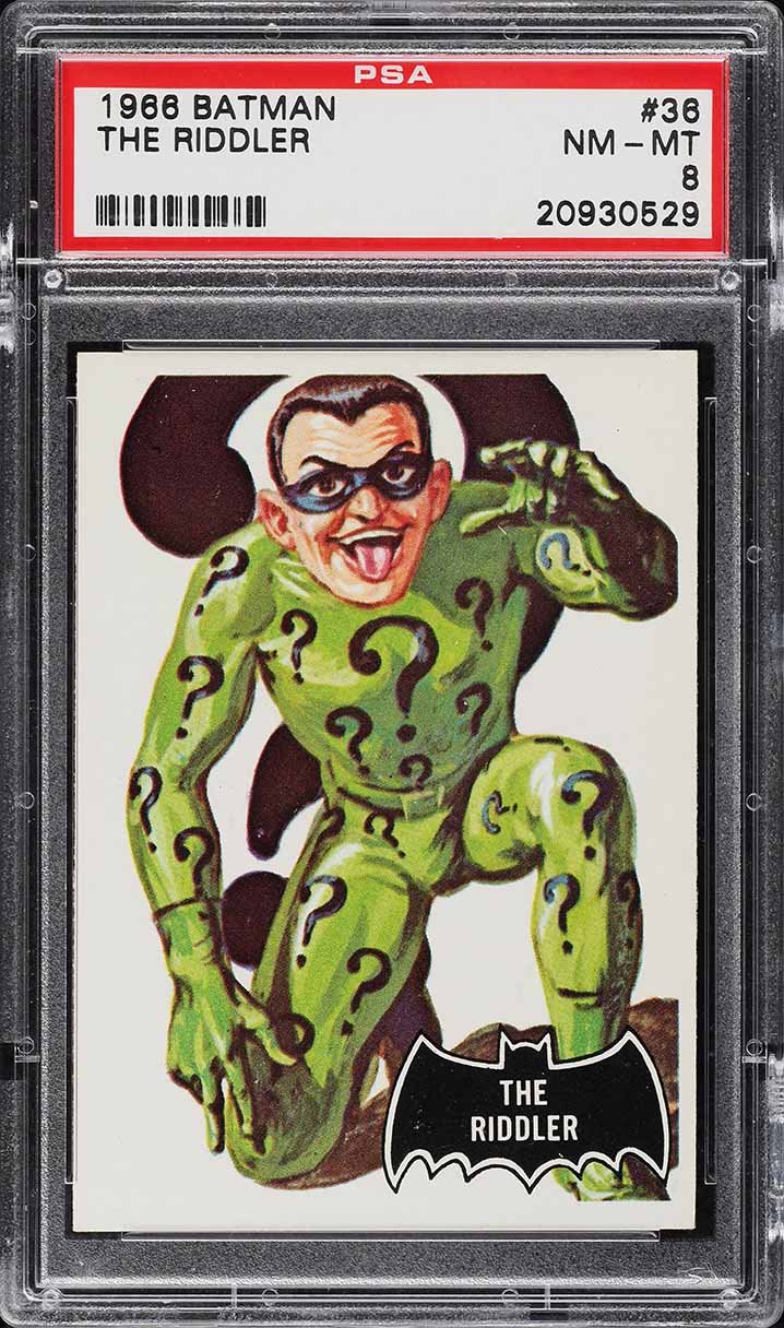 1966 Topps Batman Black Bat The Riddler #36 PSA 8 NM-MT