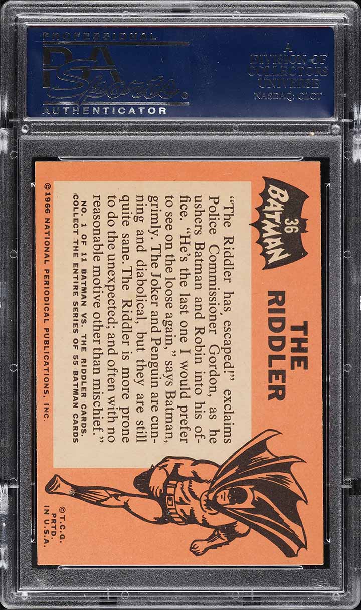 1966 Topps Batman Black Bat The Riddler #36 PSA 8 NM-MT