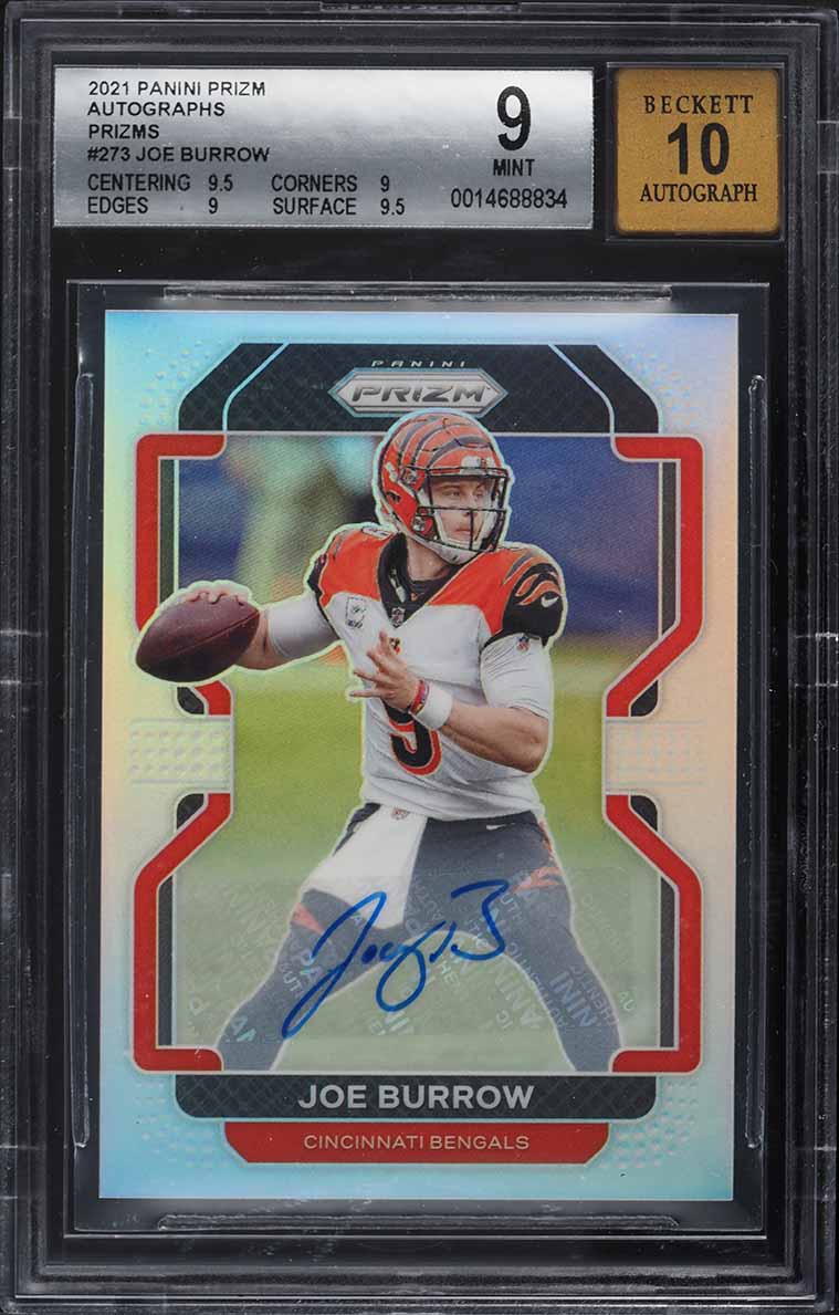 2021 Panini Prizm Silver Prizms Joe Burrow AUTO #273 BGS 9 MINT