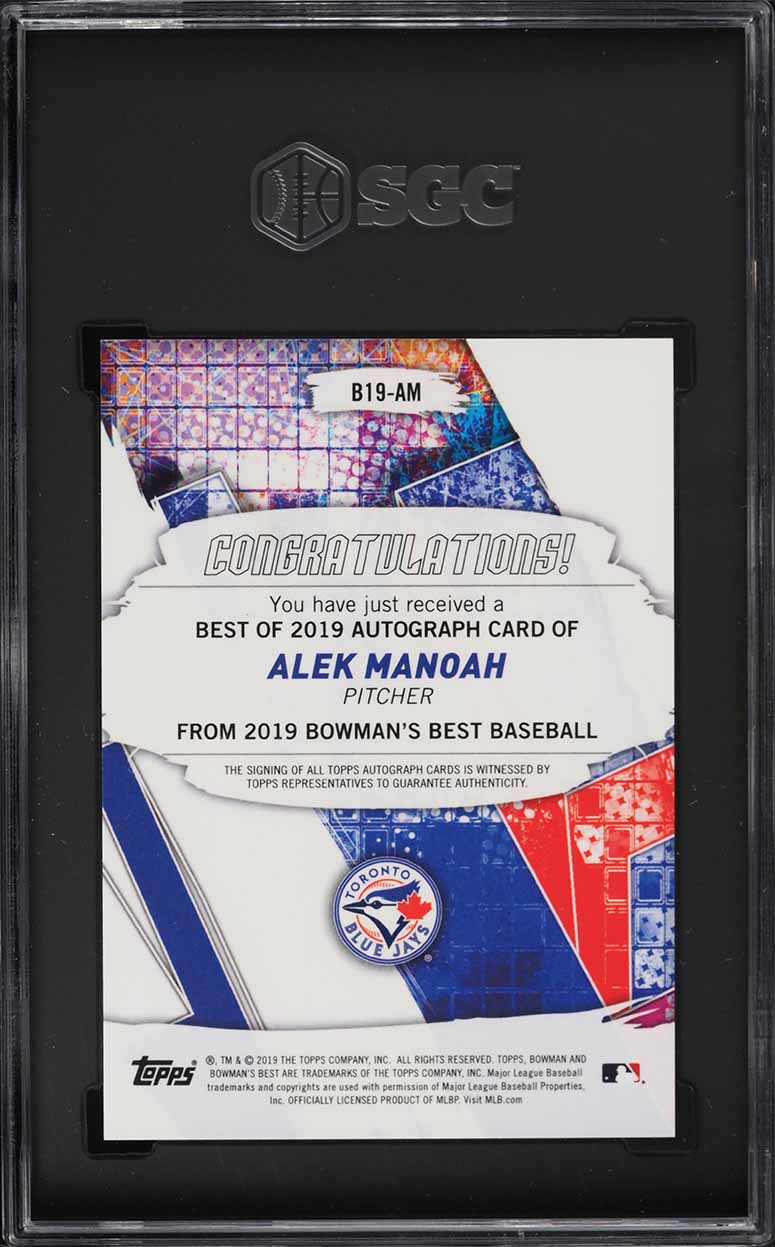 2019 Bowman's Best Of '19 Blue Refractor Alek Manoah ROOKIE AUTO