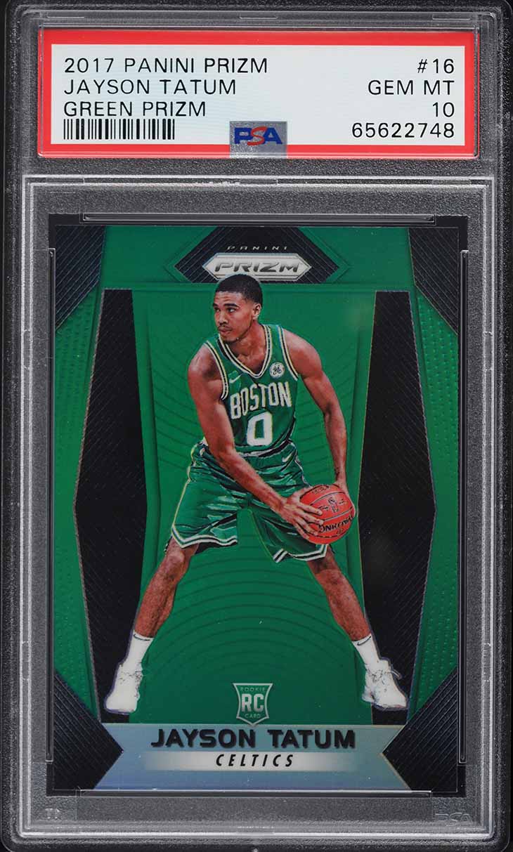 2017 Panini Prizm Green Prizms Jayson Tatum ROOKIE #16 PSA 10 GEM MINT