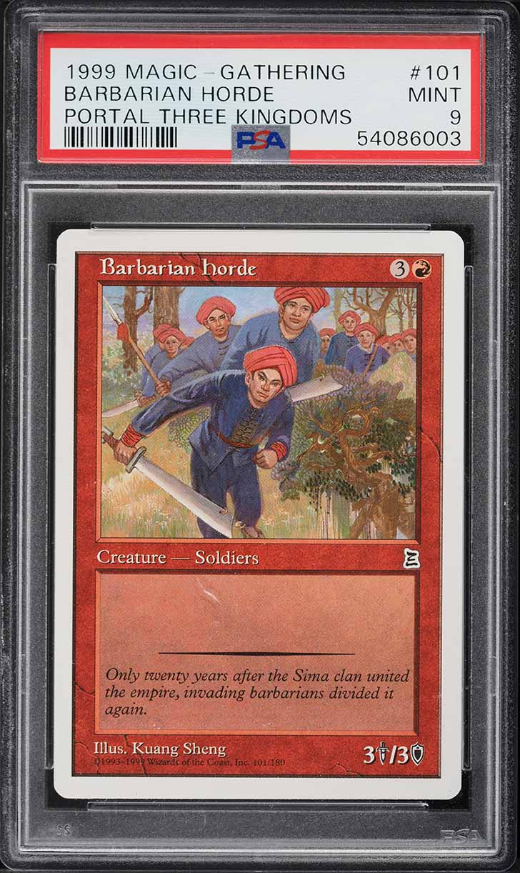 1999 Magic The Gathering MTG Portal Three Kingdoms Barbarian Horde #101 PSA 9