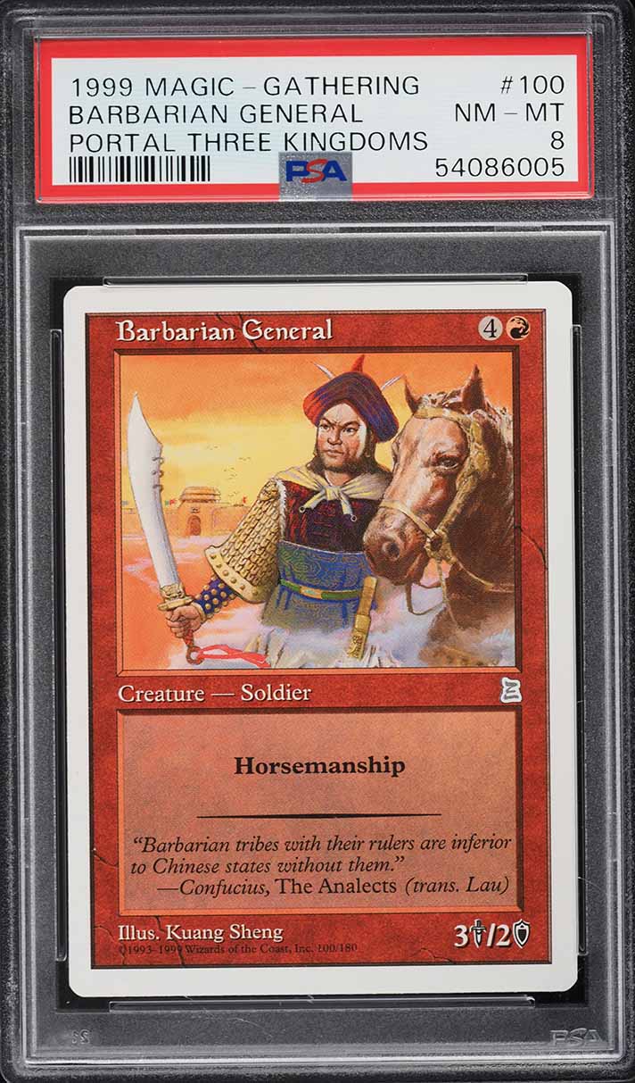 1999 Magic The Gathering MTG Portal Three Kingdoms Barbarian General #100 PSA 8