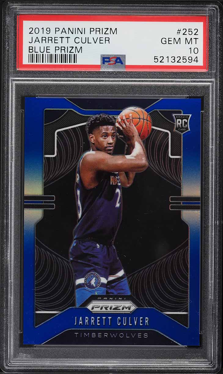 2019 Panini Prizm Blue Prizms Jarrett Culver ROOKIE /199 #252 PSA 10 GEM MINT