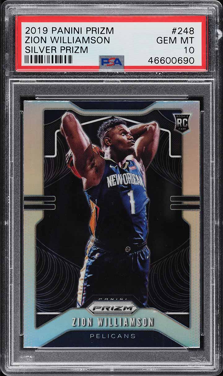 2019 Panini Prizm Silver Prizms Zion Williamson ROOKIE #248 PSA 10 GEM MINT