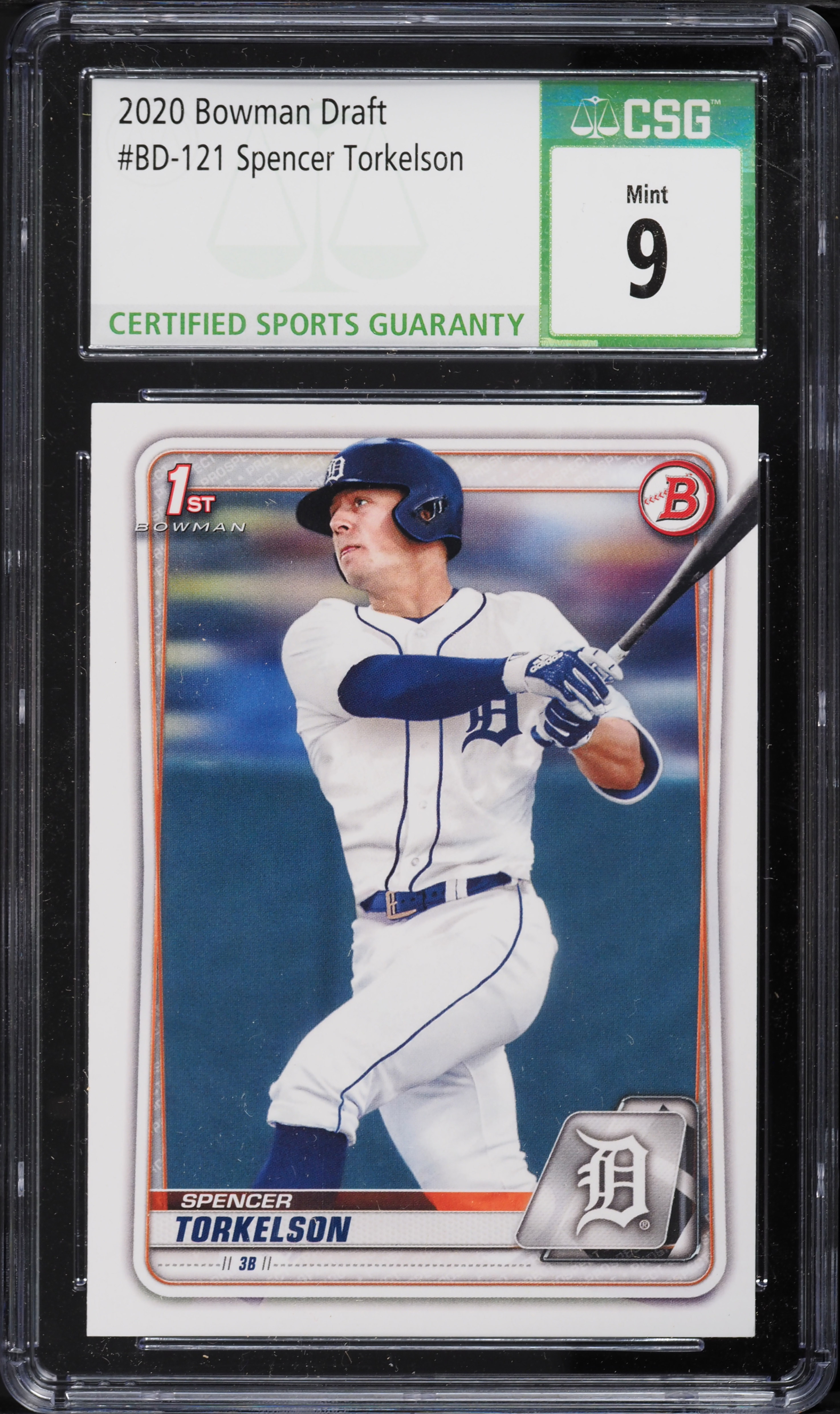 2020 Bowman Draft Spencer Torkelson ROOKIE #BD-121 CSG 9 MINT on