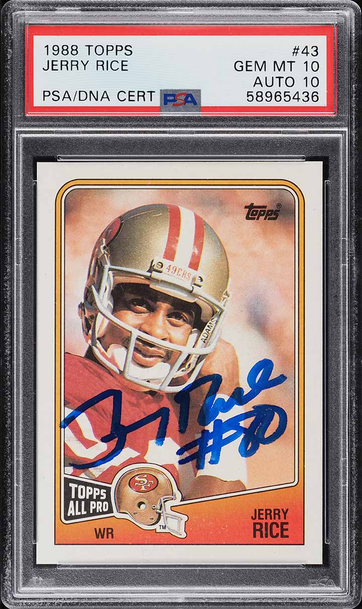 1988 Topps Football Jerry Rice AUTO DNA 10 #43 PSA 10 GEM MINT