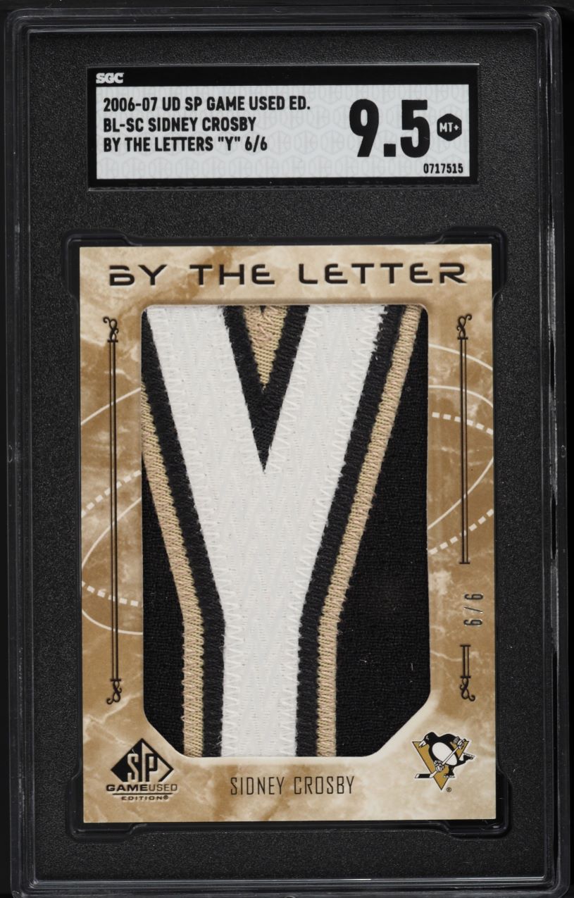 2006 SP Game Used Edition By The Letters Sidney Crosby PATCH 6/6 #BL-SC SGC 9.5