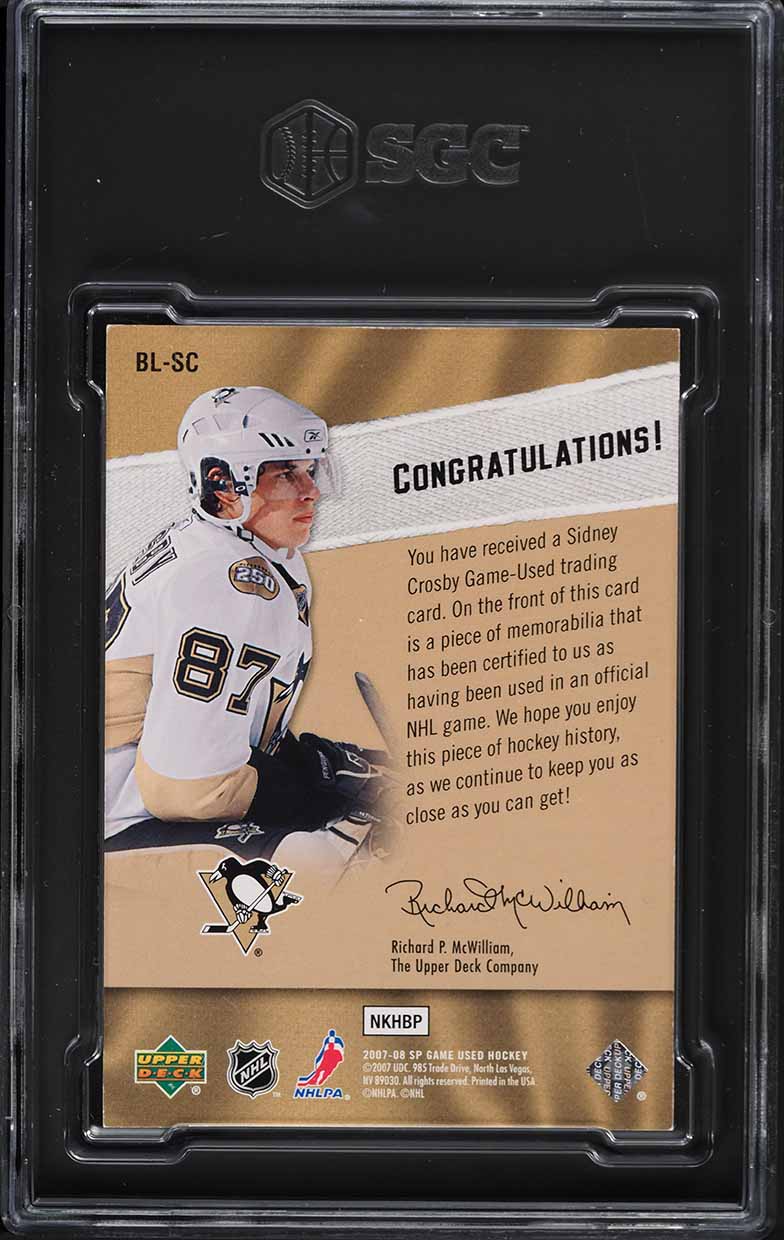 2007 SP Game Used Edition By The Letter Sidney Crosby PATCH 1/6 #BL-SC SGC 7