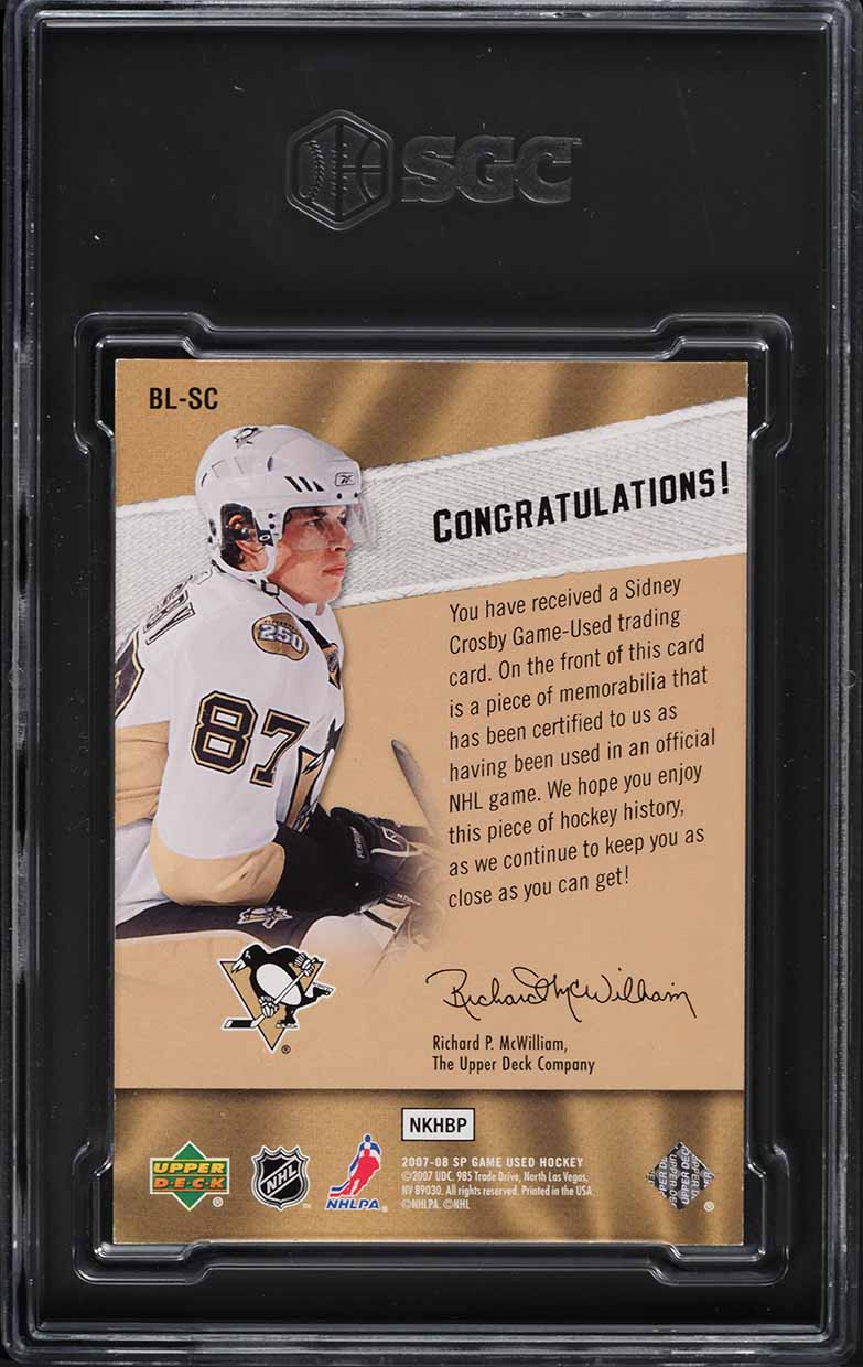 2007 SP Game Used Edition By The Letter Sidney Crosby PATCH /6 #BL-SC SGC 7