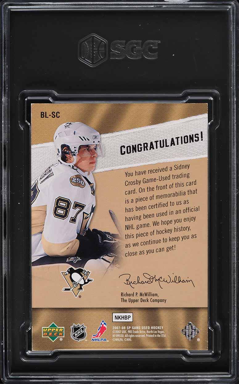 2007 SP Game Used Edition By The Letter Sidney Crosby PATCH /6 #BL-SC SGC 6