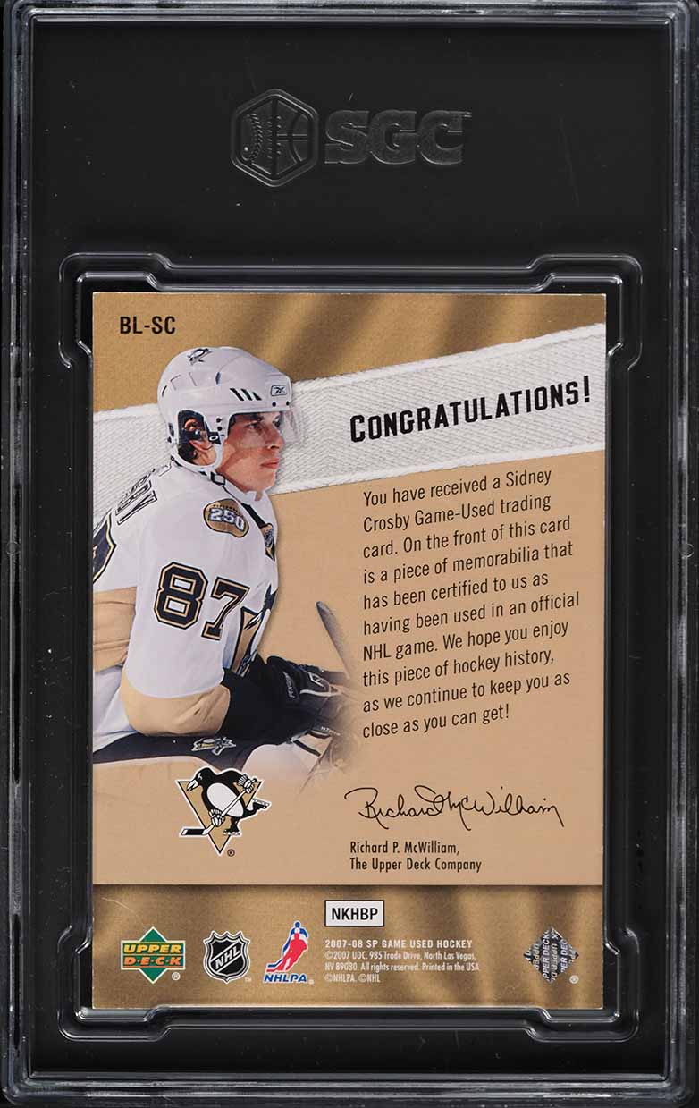 2007 SP Game Used Edition By The Letter Sidney Crosby PATCH 6/6 #BL-SC SGC 8