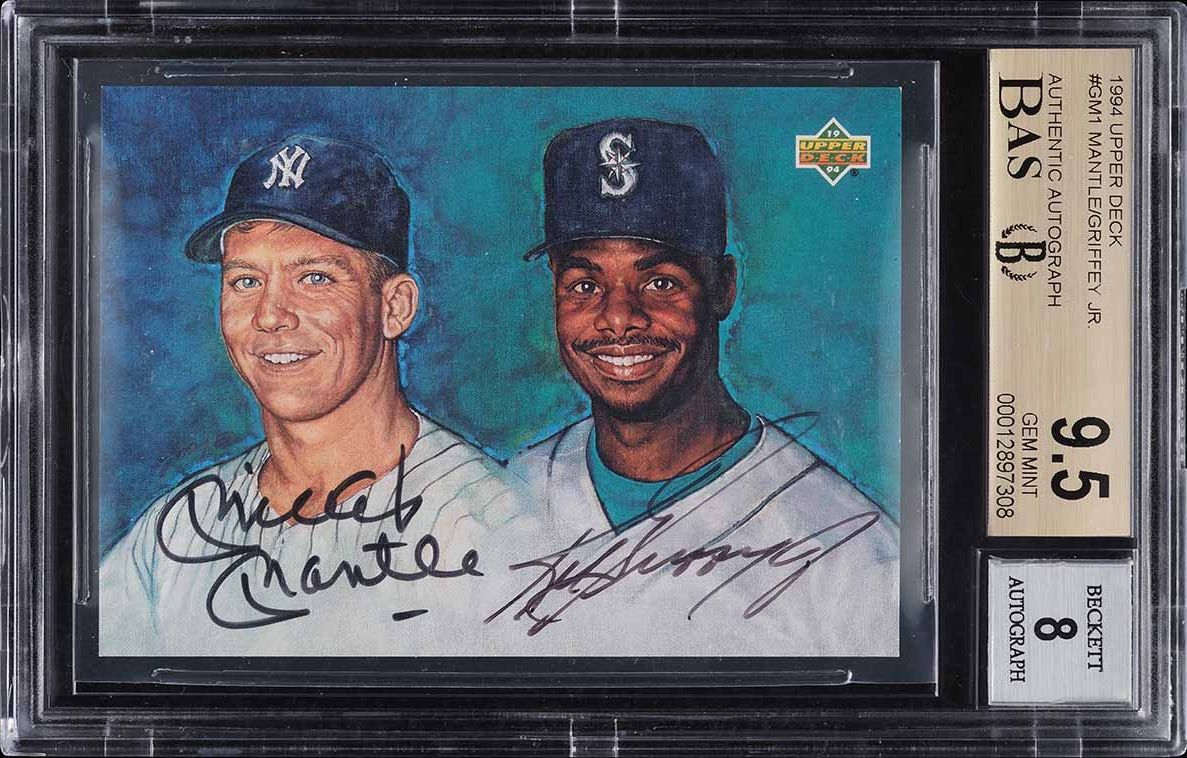 1994 Upper Deck Mickey Mantle & Ken Griffey Jr. AUTO #GM1 BGS 9.5 GEM MINT