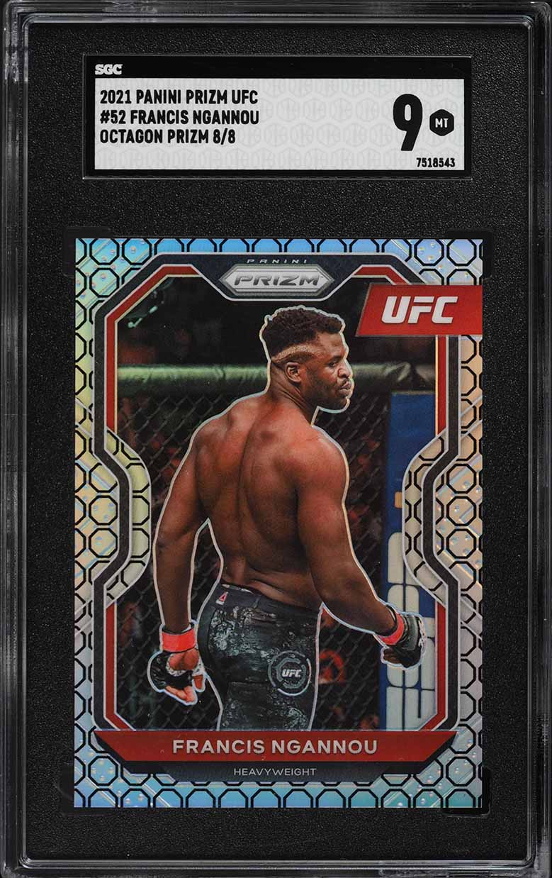 2021 Panini Prizm UFC Octagon Francis Ngannou 8/8 #52 SGC 9 MINT