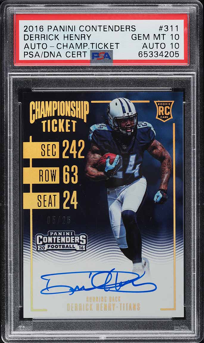2016 Panini Contenders Championship Derrick Henry RC AUTO DNA 10