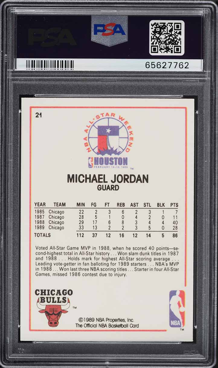1989 Hoops Michael Jordan ALL-STAR #21 PSA 6 EXMT