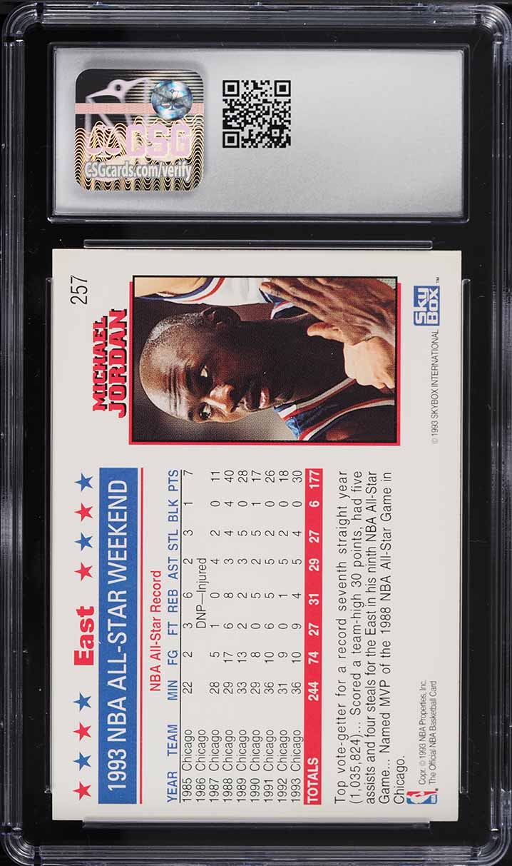 1993 Hoops Michael Jordan ALL-STAR #257 CSG 9.5 MINT+